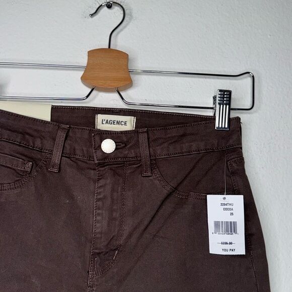 L’agence Margot High Rise Skinny Taille Haute Etroit in Coco Size 25 - Picture 11 of 11